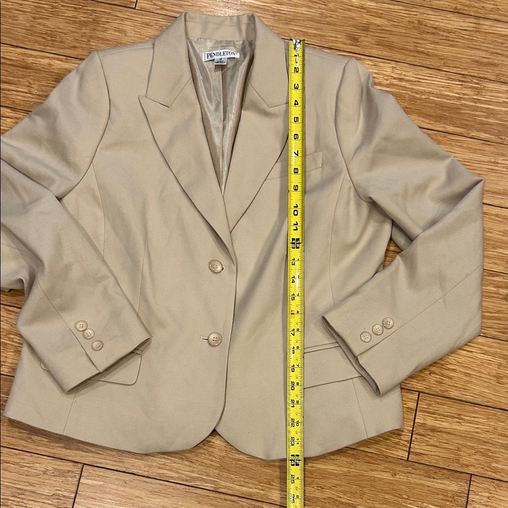Pendleton Beige Virgin Wool Lined Blazer Women’s … - image 4